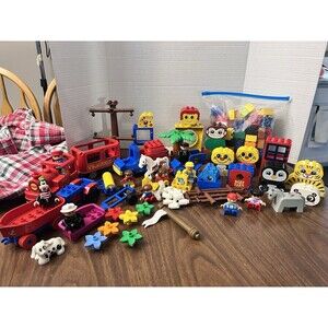 LEGO Duplo Truck Train People Animals Boat Blocks Dog Horse Mixed Lot Toy